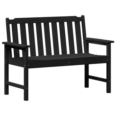 Tuinbank met kussen Zwart 120 x 59 x 88cm Kunststof