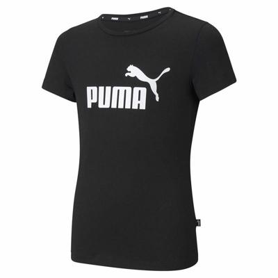 T-Shirt met Korte Mouwen voor kinderen Puma Ess Logo G Zwart Maat 7-8 jaar