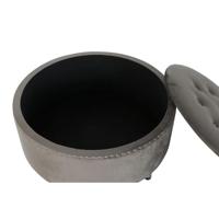 Kruk DKD Home Decor Grijs Zilverkleurig Hout MDF 80 x 80 x 43 cm - thumbnail