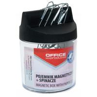 OFFICE products papierklemhouder, met clips, rond, magnetisch, transparent - thumbnail