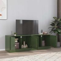Tv-meubelen 2 st 67x39x44 cm staal olijfgroen - thumbnail