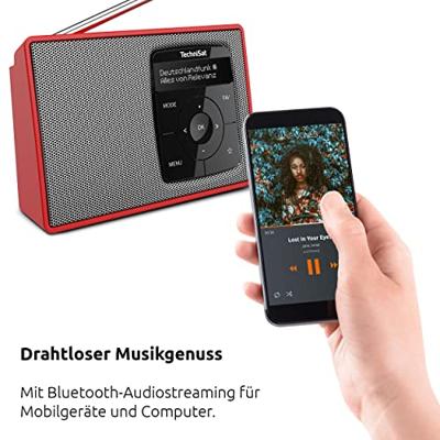 TechniSat DIGITRADIO 2 Radio DAB+, VHF (FM) DAB+, FM, Bluetooth Wekfunctie Rood-zilver