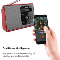 TechniSat DIGITRADIO 2 Radio DAB+, VHF (FM) DAB+, FM, Bluetooth Wekfunctie Rood-zilver - thumbnail