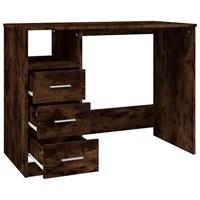 Bureau met lades 102x50x76 cm bewerkt hout gerookt eikenkleurig - thumbnail