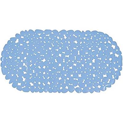 MSV Douche|bad anti-slip mat badkamer - pvc - lichtblauw - 39 x 99 cm