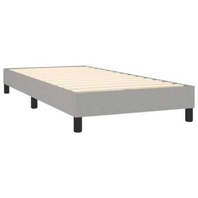 Boxspring met matras stof lichtgrijs 140x200 cm - thumbnail