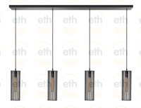 ETH hanglamp Birdy 4 lichts balk - zwart - thumbnail