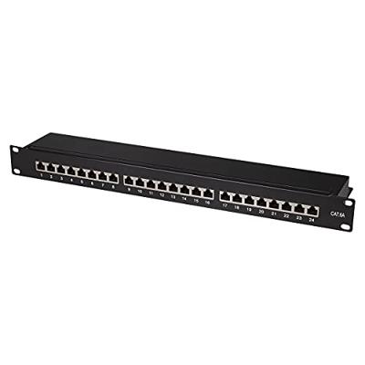 LogiLink NP0061 24 poorten Patchpaneel 483 mm (19) CAT 6A 1 HE Zwart