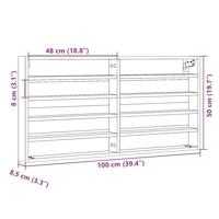 Vitrinekast 100x8,5x50 cm bewerkt hout gerookt eikenkleurig - thumbnail