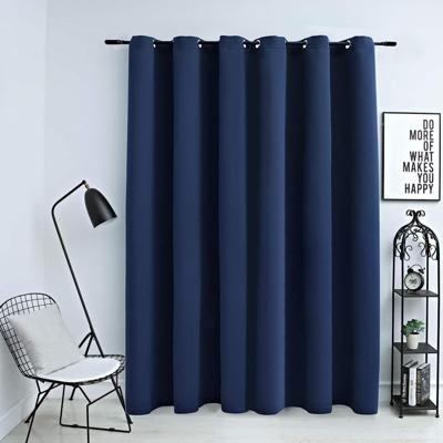 VidaXL Gordijn verduisterend met metalen ringen 290x245 cm blauw