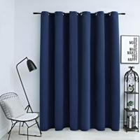VidaXL Gordijn verduisterend met metalen ringen 290x245 cm blauw - thumbnail