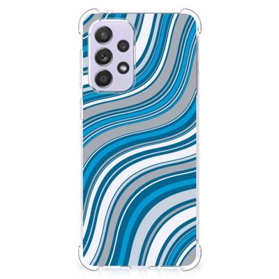 Samsung Galaxy A33 Doorzichtige Silicone Hoesje Waves Blue Samsung Galaxy A33 Doorzichtige Silicone Hoesje Waves Blue