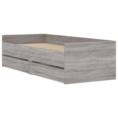 Bedframe met lades grijs sonoma eikenkleurig 90x200 cm