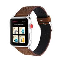 Dot Pattern Leren bandje - Bruin - Geschikt voor Apple Watch 44mm / 45mm / 46mm / 49mm - thumbnail