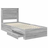 Bedframe met lade met hoofdeinde met opslag Bewerkt hout - thumbnail