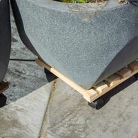 Esschert Design plantentrolley vierkant hout 29 cm naturel - thumbnail