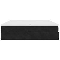 Ottoman bed met matrassen 160x200cm fluweel zwart - thumbnail