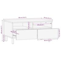 Salontafel 80x54x40 cm bewerkt hout zwart - thumbnail