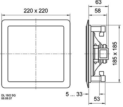Visaton DL 18/2 SQ - 8 Ohm/100 V Plafondluidspreker 60 W 100 V Wit 1 stuk(s) Visaton DL 18/2 SQ - 8 Ohm/100 V Plafondluidspreker 60 W 100 V Wit 1 stuk(s)