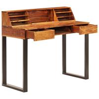 VidaXL Bureau 110x50x94 cm massief acaciahout en staal - thumbnail