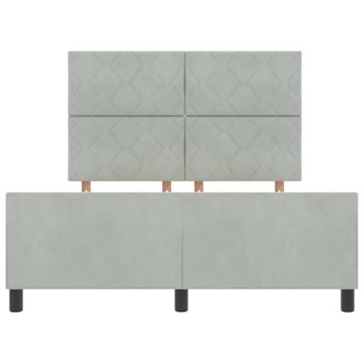 Bedframe met hoofdeinde Lichtgrijs 140 x 200 cm Fluweel