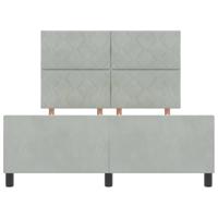 Bedframe met hoofdeinde Lichtgrijs 140 x 190 cm Fluweel - thumbnail