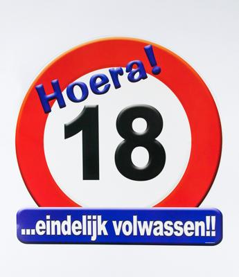 Kroonschild verkeersbord-18 jaar
