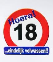 Kroonschild verkeersbord-18 jaar - thumbnail