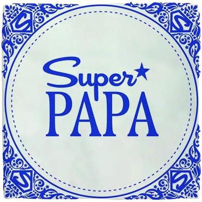 Plenty Gifts tegeltje keramiek super papa 10x10cm blauw, wit