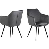 Bendt Eetkamerstoel 'Rikke' Velvet, kleur Donkergrijs - thumbnail