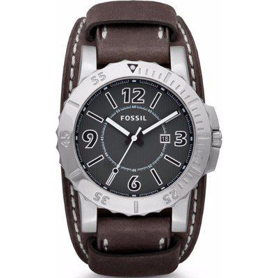 Horlogeband Fossil BQ1019 Onderliggend Leder Bruin 22mm