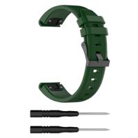 Voor Garmin Fenix5 (22mm) Siliconen vervangende polsband horlogeband (Army Green) - thumbnail