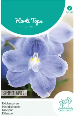 Horti tops zaden Delphinium, Ridderspoor Summer Blues