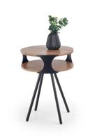 Gebor - Bijzettafeltje – Ronde Bijzettafel – Bijzonder Design – Industrieel – Vintage Look – Staal – Mdf – Zwart - thumbnail