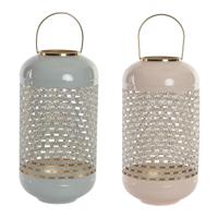 Kaarshouder DKD Home Decor 24 x 24 x 46 cm Blauw Roze Aluminium 24 x 24 x 56 cm (2 Stuks) - thumbnail