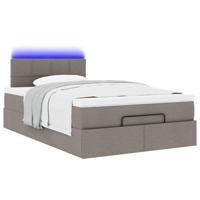Ottoman bed met matras en LED's 80x200cm stof taupe - thumbnail