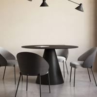 Kave Home Ronde Eettafel 'Wilshire' Glas en metaal, 120cm - thumbnail