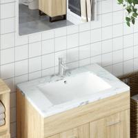 VidaXL Wastafel rechthoekig 55,5x37,5x19 cm keramiek wit - thumbnail