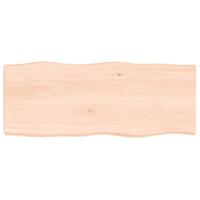 Tafelblad natuurlijke rand 100x40x(2-6) cm massief eikenhout - thumbnail