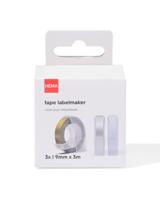 HEMA Navulset labelmaker tape 9mmx3m kleur - 3 stuks - thumbnail