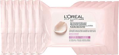 L’Oréal Paris Skin Expert Delicate Flowers Zachte Reinigingsdoekjes - 6 x 25 stuks - Voordeelverpakking - Gezichtsreiniger voor Droge en gevoelige huid L’Oréal Paris Skin Expert Delicate Flowers Zachte Reinigingsdoekjes - 6 x 25 stuks - Voordeelverpakking - Gezichtsreiniger voor Droge en gevoelige huid