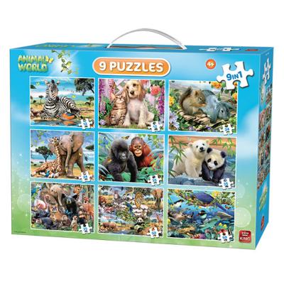 King Animal World 9in1 Puzzle Pack Legpuzzel 12 stuk(s)
