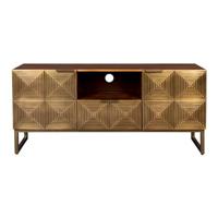 Dutchbone TV-meubel 'Volan' mangohout 135cm, kleur goud - thumbnail
