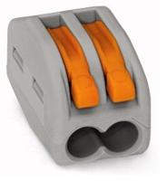 WAGO 222 Lasklem Flexibel: 0.08-4 mm² Massief: 0.08-2.5 mm² Aantal polen: 2 10 stuk(s) Grijs, Oranje - thumbnail