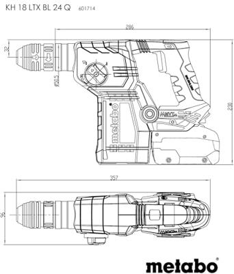 Metabo KH 18 LTX BL 24 Q SDS-Plus-Accu-combihamer 18 V Brushless, Incl. koffer, Zonder accu, Zonder lader Metabo KH 18 LTX BL 24 Q SDS-Plus-Accu-combihamer 18 V Brushless, Incl. koffer, Zonder accu, Zonder lader