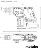 Metabo KH 18 LTX BL 24 Q SDS-Plus-Accu-combihamer 18 V Brushless, Incl. koffer, Zonder accu, Zonder lader - thumbnail