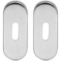 Sleutelrozet paar rvs mat ovaal rozet - thumbnail