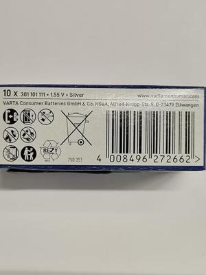 Varta Knoopcel 301 1.55 V 1 stuk(s) 82 mAh Zilveroxide SILVER Coin V301/SR43 NaBli 1 Varta Knoopcel 301 1.55 V 1 stuk(s) 82 mAh Zilveroxide SILVER Coin V301/SR43 NaBli 1