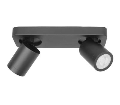 Highlight Dubbele IP44 opbouwspotOliver mat zwart - S7438.01