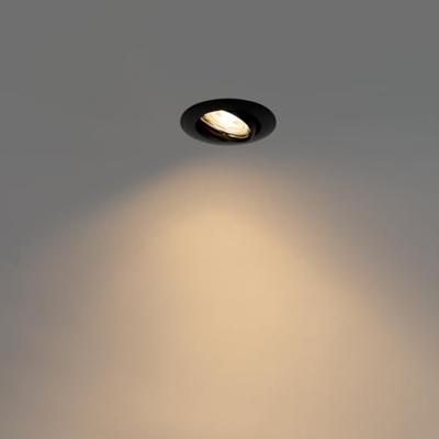 QAZQA Set van 6 inbouwspots zwart GU10 35mm - Edu